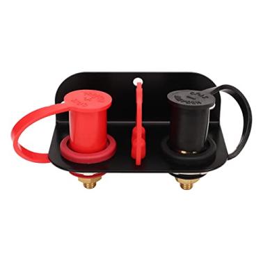Imagem de Terminais de bateria remotos 2 x 20 mm para UTV ATV carro, caminhões, trailer, trator, cortador de grama, barco com tampas e aba de segurança