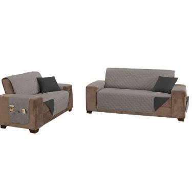 Imagem de Capa Protetor Sofá 2 E 3 Lugares King Manu Dupla Face - Bordando Enxov