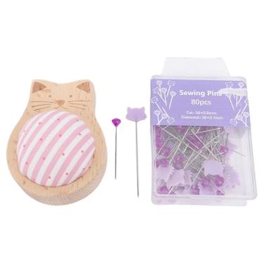 Imagem de Almofada de Inserção de Agulha e Pinos de Costura de 80pcs, Aplicações Amplas de Costura de Agulha e Formato de Gato Almofadas e Malha para Os Projetos de Criação