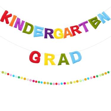 Imagem de TEASIK Guirlanda De Formatura Jardim Infância Multicolorida Feltro 3 Metros - Perfeita Para Decoração Festas Pré-Escolares, Comemorações Último Dia Aula E Infantil