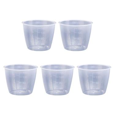 Imagem de ccHuDE 5 peças de copo medidor transparente de plástico de 160 ml, copo de substituição para panela de arroz, pequenos copos de lavanderia, copos de ingredientes secos, copos graduados de cozinha para