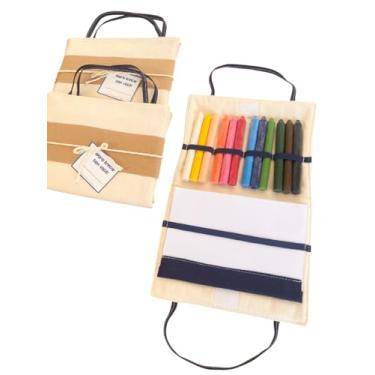 Imagem de Estojo de Giz de Cera com Bloco (Azul Marinho)