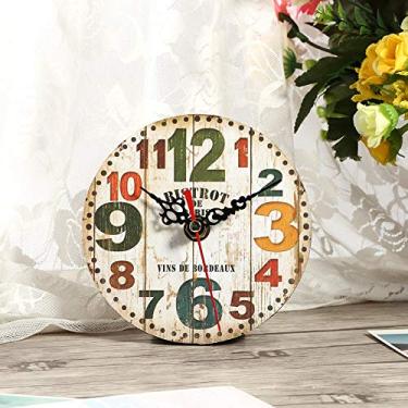 Imagem de Relógio de Parede Redondo de Madeira Estilo Vintage Yctze, Relógio Antigo de Decoração de Escritório Doméstico, Relógios de Parede Criativos de 7 Tipos para Decoração, Ideal para