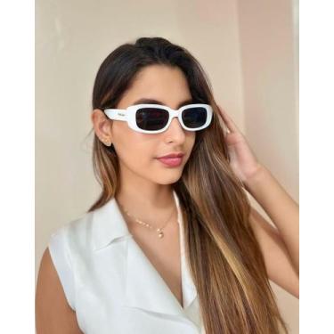 Imagem de Óculos de Sol Retangular Blogueira Marina - FLOR DO AMOR