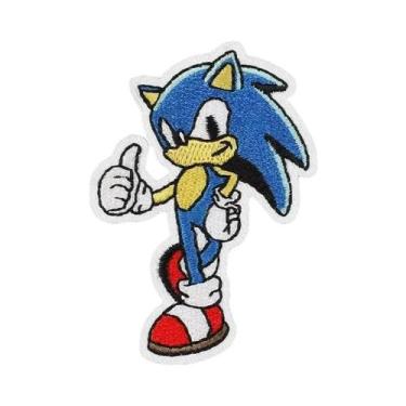 Imagem de Sonic the Hedgehog Bordado Patches 16 Estilos Anime Figura Decoração E