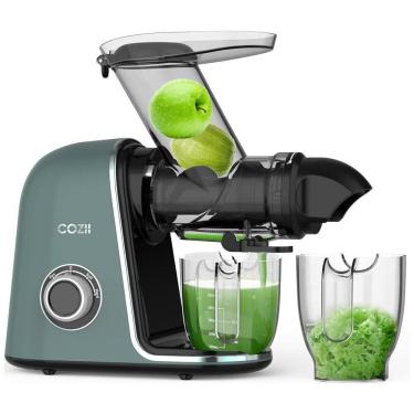Imagem de Extrator de Sucos COZII Cold Press, Máquina de Sucos Lenta com Bocal Largo de 9cm, Motor Silencioso - Eficiência Superior.