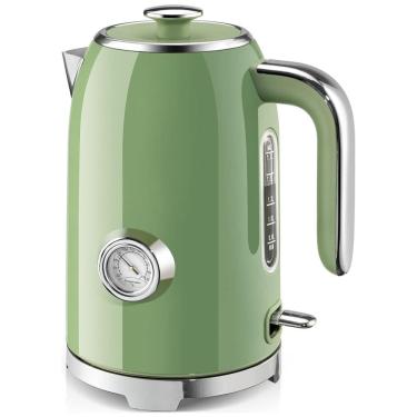 Imagem de Chaleira Elétrica Retro 1,6 Litros com Termostato 1500W, 110v, SUSTEAS 1309BT, Verde