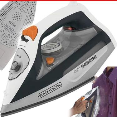 Imagem de Ferro De Passar Roupa Black Decker A Vapor 2000w FX3100 com ANTI GOTEJAMENTO autolimpante CINZA E LARANJA