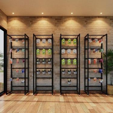 Imagem de Conjunto Estante De Cremalheira Central 15 Ganchos 1 Cesto Comac, Pret