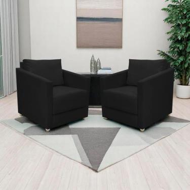 Imagem de Kit 2 Poltronas Decorativa Para Sala Recepção Manicure Consultório Cel