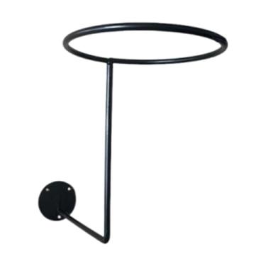 Imagem de Ioensy Suporte para capacete de parede para motocicleta, acessórios de armazenamento, suporte para chapéu, para bola para basquete, vôlei, perucas, máscaras, Preto, Redondo