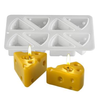 Imagem de Tone Fun Moldes de silicone em forma de queijo de 8 cavidades para fazer velas, resina, velas de aromaterapia, sabonete de cera artesanal, decoração de casa, artesanato (28,5 x 17 x 4 cm)