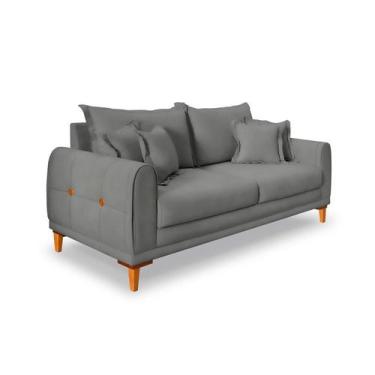 Imagem de Sofá 2 Lugares Lisboa Veludo Cinza Chumbo 160 cm - Modern