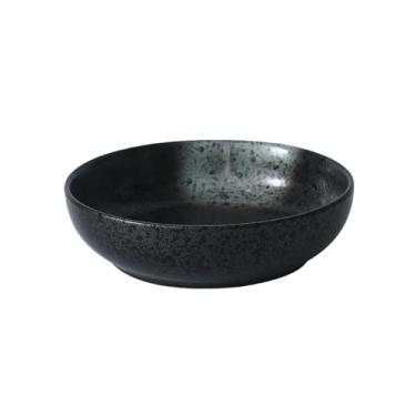 Imagem de Prato de prato frio criativo japonês retrô de cerâmica para restaurante - Pedra preta de 25 cm