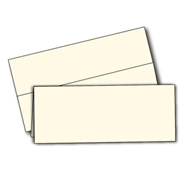 Imagem de Cartões de barraca de linho para impressão – Grande 8,5 cm x 28 cm – Papel dobrável em branco para mesa/cartões de lugar – Capa creme texturizado de linho 36,3 kg – Pacote com 25