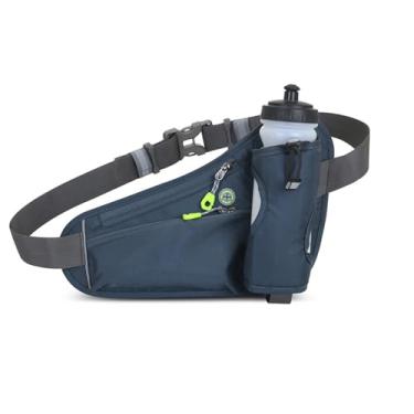 Imagem de Bolsa de cintura para esportes ao ar livre, cinto de hidratação com suporte para garrafa de água, bolsa de telefone para corrida à prova d'água, Cinza, One Size