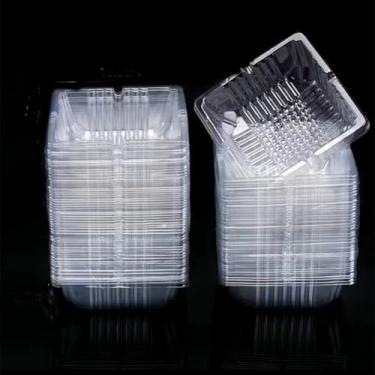 Imagem de 50 peças cinzeiros descartáveis transparente portátil cinzeiro quadrado plástico cinzeiro para cigarros ao ar livre e interno extinguir rapidamente o cigarro, 11 x 11 cm