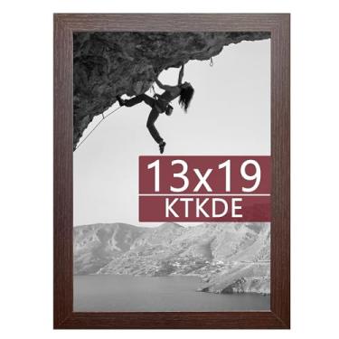 Imagem de KTKDE Porta-retrato 33 x 48 cm, moldura de madeira para pôster de galeria de parede, vidro resistente a quebras, moldura retangular para fotos, pôsteres pendurados em estúdio e melhor presente