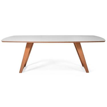 Imagem de Mesa de Jantar Moara com 6 Cadeiras Viana Herval Off White Amêndoa e Cinza