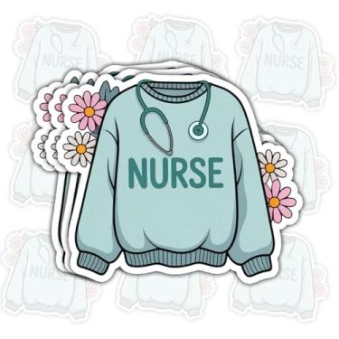 Imagem de 3 peças adesivos de roupa de enfermeira – Decalques engraçados de citação de enfermeira para profissionais de saúde – presentes para enfermeiras que amam roupas de trabalho confortáveis e elegantes
