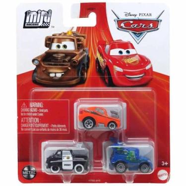 Imagem de Disney Pixar Cars Mini Racers (Snot Rod - DJ - Sheriff) 3 Pack Minis New