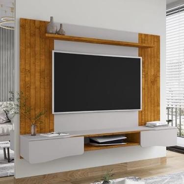 Imagem de Painel Suspenso Búzios TV 65” Prateleira e Portas Soft Close (Naturalle/Off)