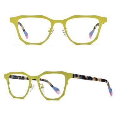 Imagem de VFDHN Armação de óculos de acetato de titânio para homens e mulheres (amarelo C2)