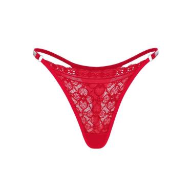 Imagem de Tanga Feminina Calcinha Fio Dental Cintura Baixa Fita Brilho