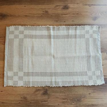 Imagem de Casa Coeva - Tapete Artesanal Algodão Geométrico Nude Cru 50x80