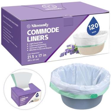 Imagem de Commode Liners Nitecandy 120 unidades, ajuste universal, com aroma de 