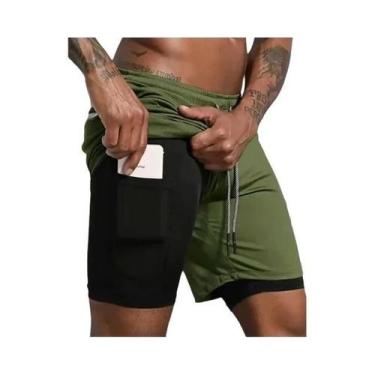 Imagem de Shorts Esportivos Masculinos 2 em 1 - Ideal para Corrida, Praia, Acade