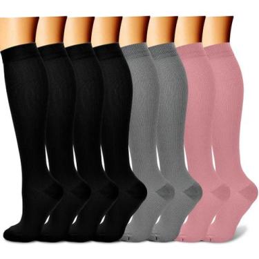 Imagem de Meias de compressão CHARMKING 8 pares de 15-20 mmHg para mulheres e ho