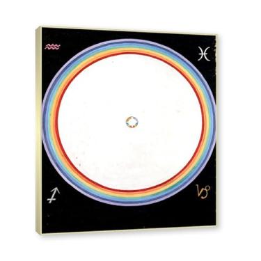Imagem de Moldura de champanhe. Pôster Hilma Af Klint (A pomba, nº 14), reproduções de pinturas famosas, imagem de arte abstrata para sala de estar quarto decoração de casa. 40 x 48 cm - 15,7 x 18,9 pol