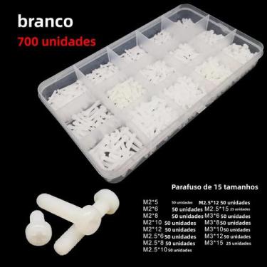 Imagem de Conjunto De Parafusos E Porcas Isolantes De Plástico Nylon Preto E Bra
