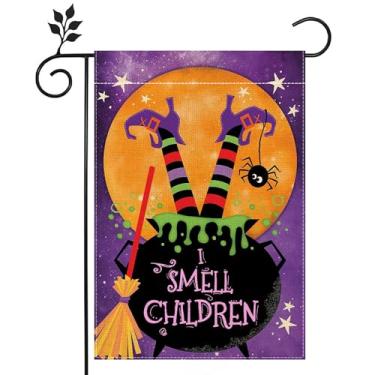 Imagem de Bandeira de jardim infantil I Smell 30 x 45 cm serapilheira dupla face No All Witches Live in Salem Home Outdoor Yard Flag Decor -B