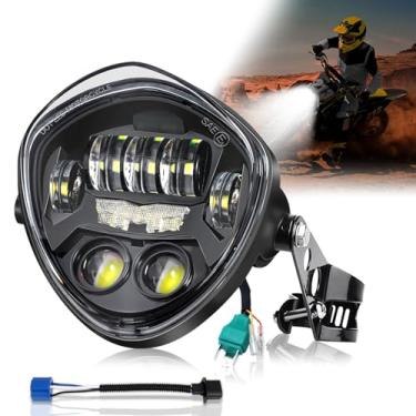 Imagem de Farol de motocicleta LED diamante de 17,78 cm – farol alto/baixo e DRL vermelho/branco, suporte universal para Harley, Honda, Kawasaki, Ducati, Suzuki, Yamaha, indiano