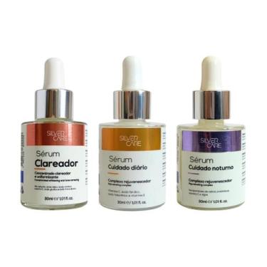 Imagem de Kit Tratamento Serum Cuidado Diário + Clareador + Noturno - SIlver Car