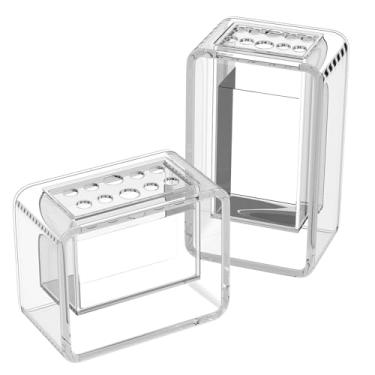 Imagem de AITEE Pacote com 2 vasos transparentes para flores, vasos de flores de acrílico para centros de mesa, vasos decorativos exclusivos flutuantes para sala de estar/jantar/cozinha/escritório/decoração de