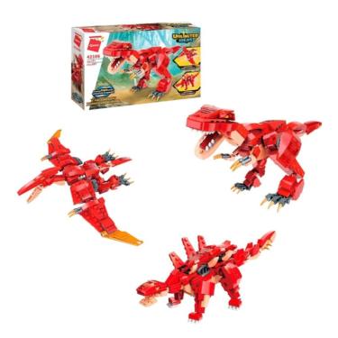 Imagem de Bloco de Montar Unlimited Ideas Dinossauros 3 em 1 - KEEPPLAY