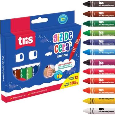 Imagem de Giz cera tris jumbo 12 cores, 3