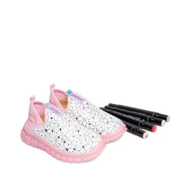 Imagem de Tênis Infantil Novopé Bobbie Goods Flexível Branco/Rosa, Branco, Rosa,