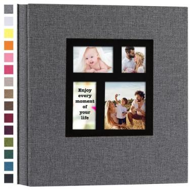 Imagem de Álbum de fotos potricher 10x15cm 1000 fotos Capa de linho cinza