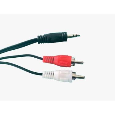 Imagem de 3x Cabo P2 Stereo Macho + 2rca Macho Emborrachado 1,8mts