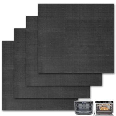 Imagem de GCQ Pacote com 4 tapetes antiaderentes de fibra de vidro para Ninja DT201 DT251 Foodi 10 em 1 Smart XL Air Fry Forno 27,5 cm x 31,5 cm Folhas de pergaminho para fritadeira a ar resistente ao calor