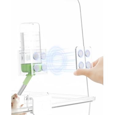 Imagem de BUCATSTATE Suporte para garrafas de água para hamster com suporte magnético e resistente a quedas com altura ajustável, serve para garrafas de até 5 cm de diâmetro, para hamsters pequenos animais de