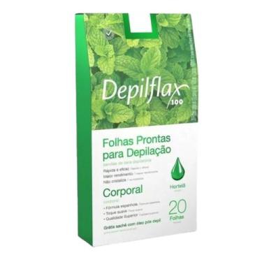 Imagem de Kit 10 Folhas Prontas Corporais Depilação Cera Depilflax Hortelã 200 U