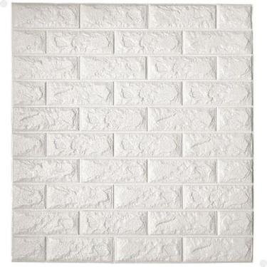 Imagem de Placa 3D Adesiva Tijolinho Branca Lorben Decoração Parede