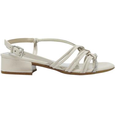 Imagem de Sandália Feminina Casual Social Dia a Dia Passeio Trabalho com Strass Salto Baixo Ultra Conforto Ramarim 2548206