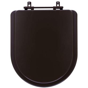 Imagem de Assento Sanitário Poliester Carrara Marrom Fosco Ferragem Marrom Para Vaso Deca
