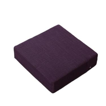 Imagem de pufe Almofada de linho quadrado futon piso tatami almofada removível meditação travesseiro ioga(Purple,40cm)